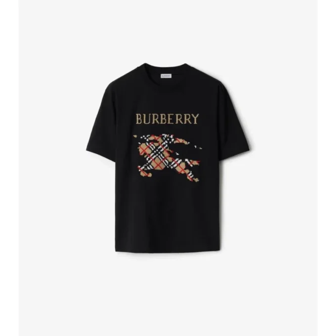 Camiseta de algodón EKD con bordado en punto de cruz