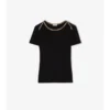 Camiseta de algodón elástico con ribete de cuadros