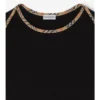 Camiseta de algodón elástico con ribete de cuadros