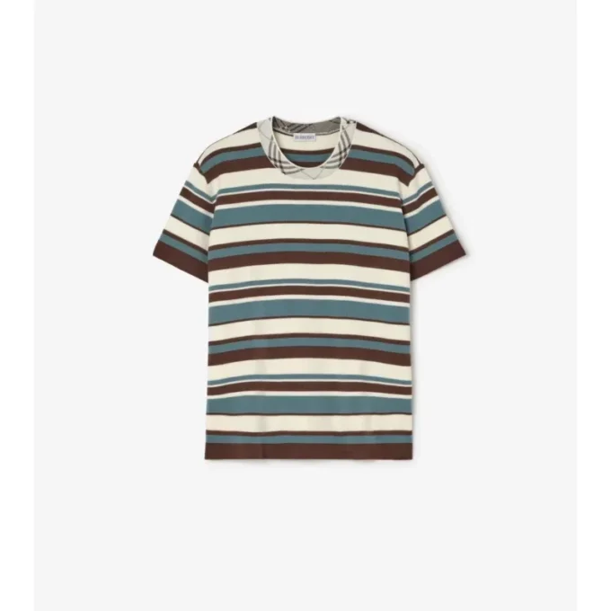 Camiseta de mezcla de lana a rayas