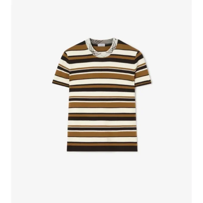 Camiseta de mezcla de lana a rayas