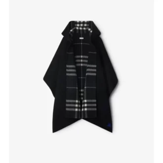 Capa reversible de cachemira con estampado de cuadros