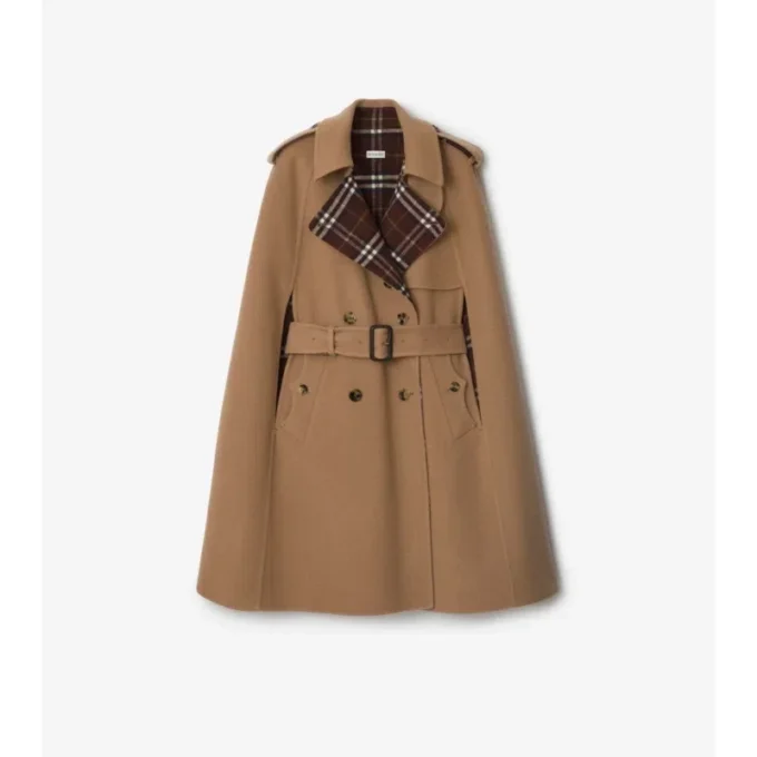 Capa tipo trench de lana Belmont