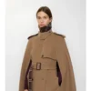 Capa tipo trench de lana Belmont