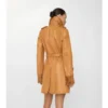 Car Coat corto de piel con flecos