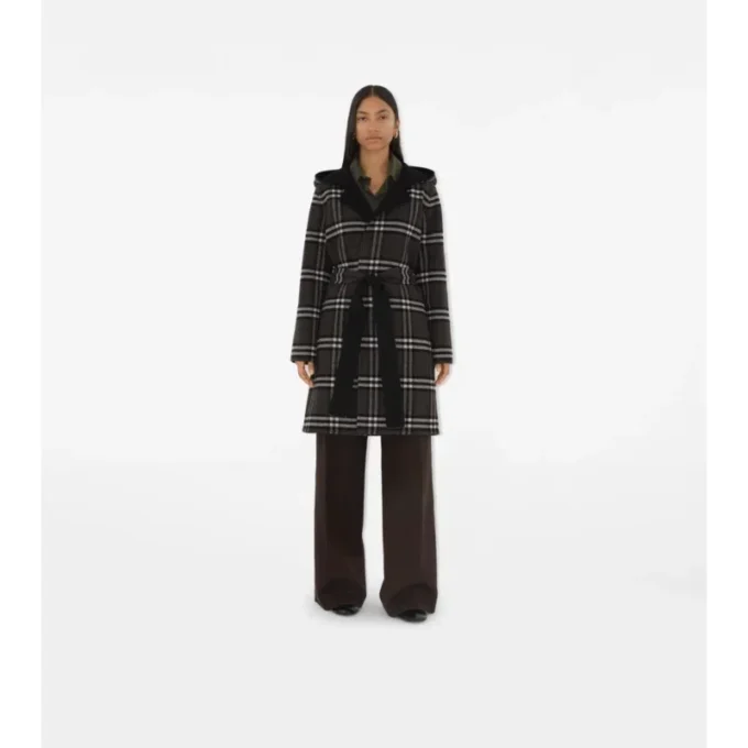 Car Coat de lana reversible de largo medio