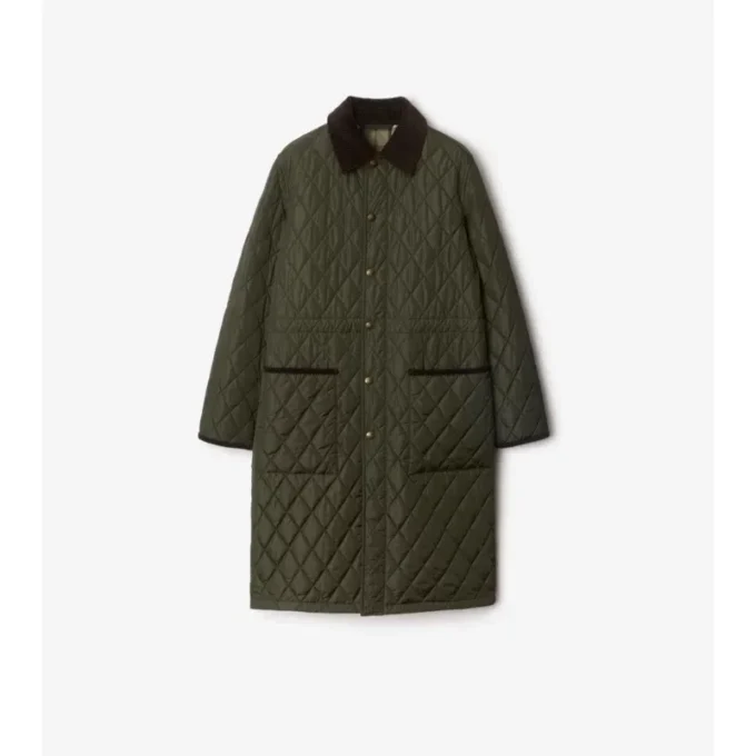 Car Coat de nylon acolchado de largo medio