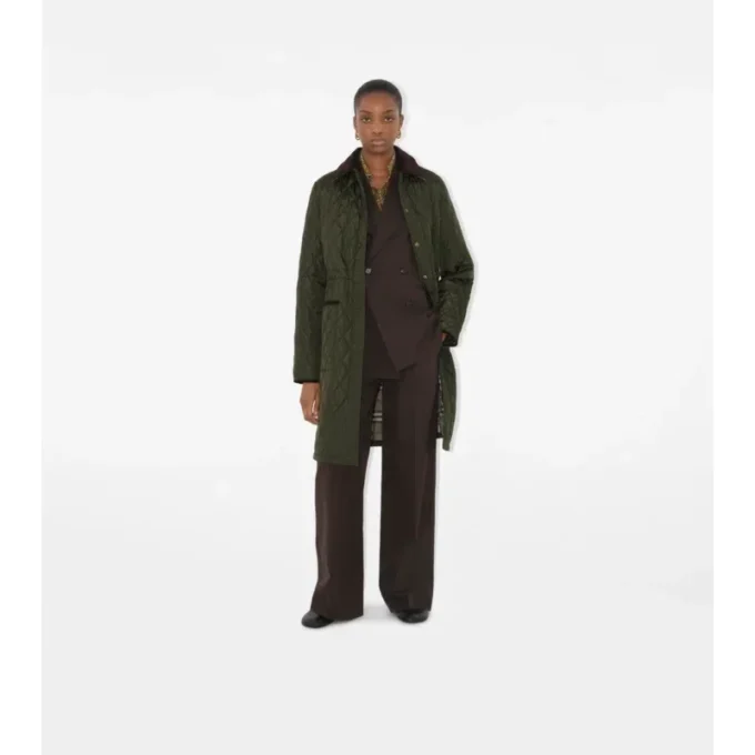 Car Coat de nylon acolchado de largo medio
