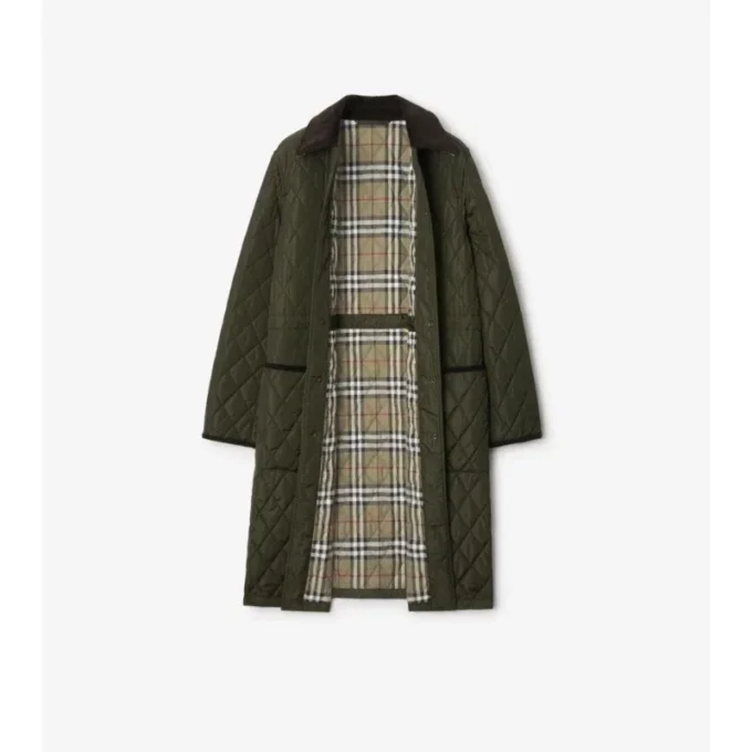 Car Coat de nylon acolchado de largo medio