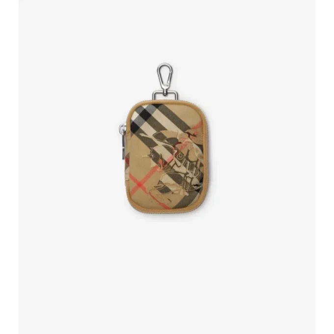Cartera con cremallera y estampado de cuadros