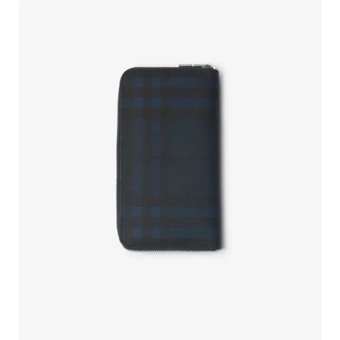 Cartera con cremallera y estampado de cuadros