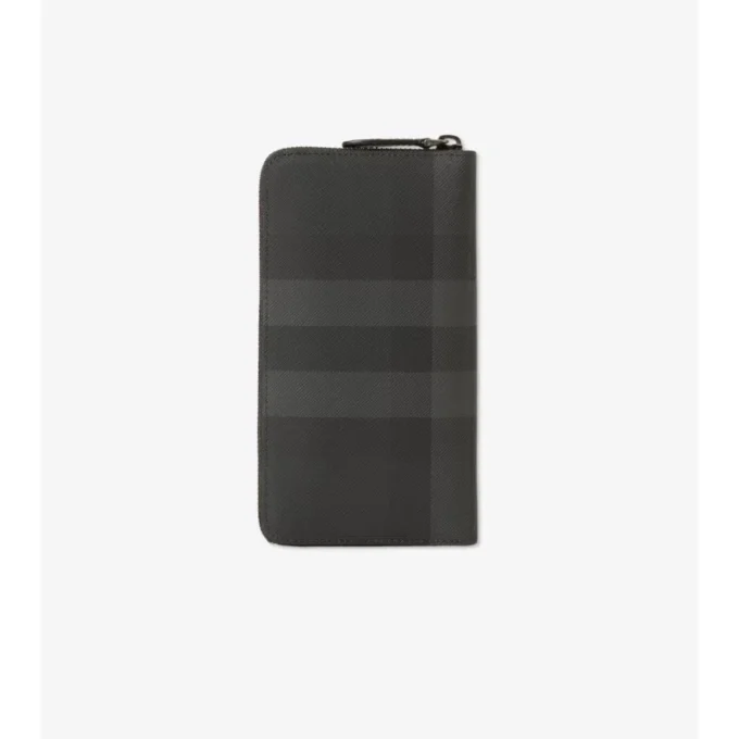 Cartera con cremallera y estampado de cuadros