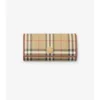 Cartera continental con estampado de cuadros