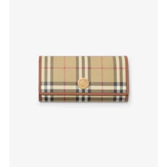 Cartera continental con estampado de cuadros