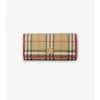 Cartera continental con estampado de cuadros