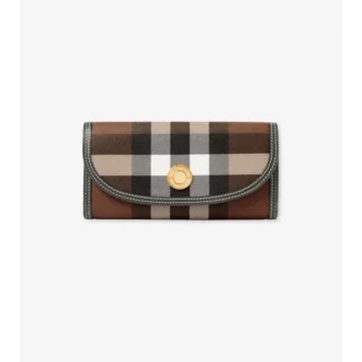 Cartera continental con estampado de cuadros