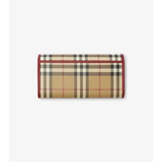 Cartera continental con estampado de cuadros