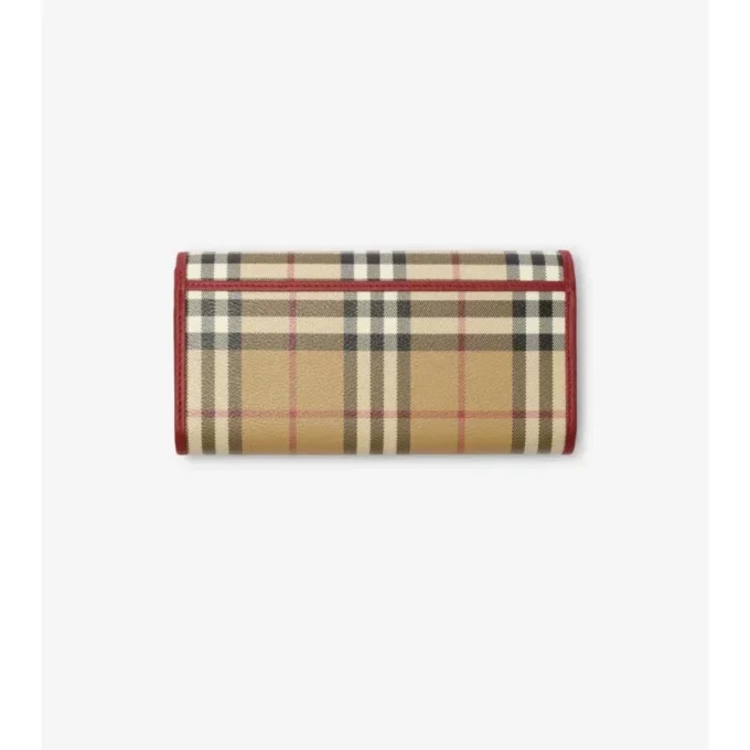 Cartera continental con estampado de cuadros