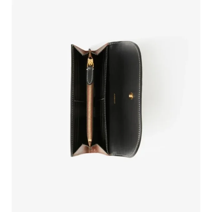 Cartera continental con estampado de cuadros