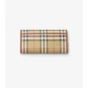 Cartera continental con estampado de cuadros