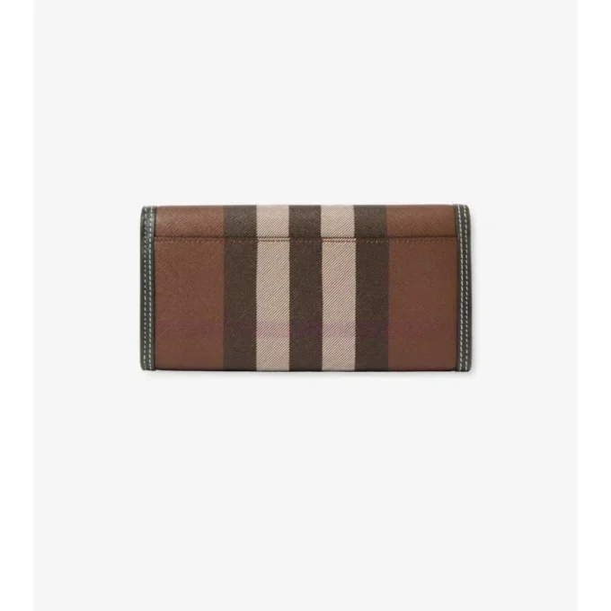 Cartera continental con estampado de cuadros