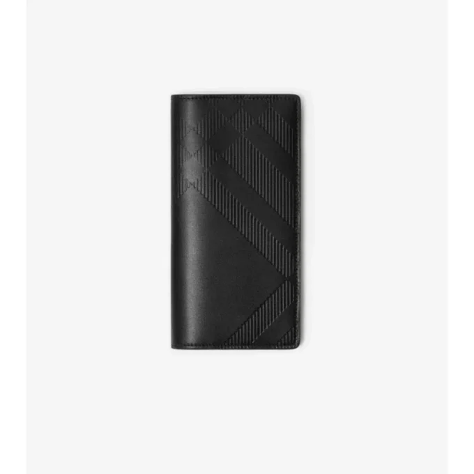 Cartera Continental con estampado de cuadros en relieve