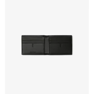 Cartera delgada con dos compartimentos y estampado de cuadros en relieve