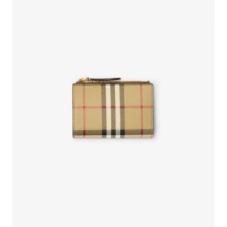 Cartera doble con estampado de cuadros pequeños