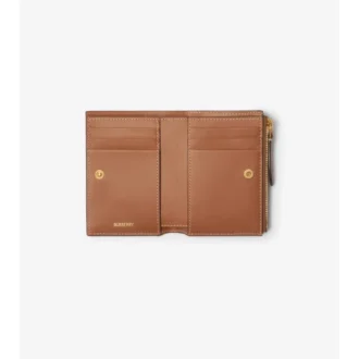 Cartera doble con estampado de cuadros pequeños