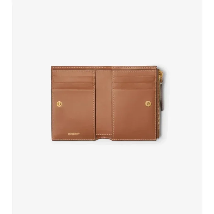 Cartera doble con estampado de cuadros pequeños