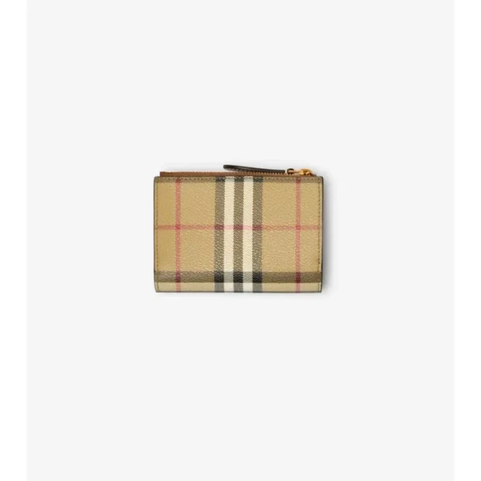 Cartera doble con estampado de cuadros pequeños