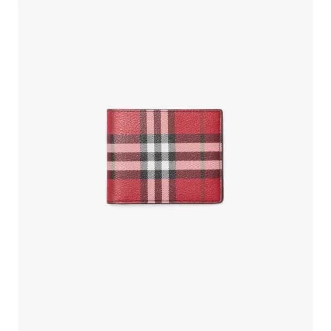 Cartera doble delgada con estampado Check 