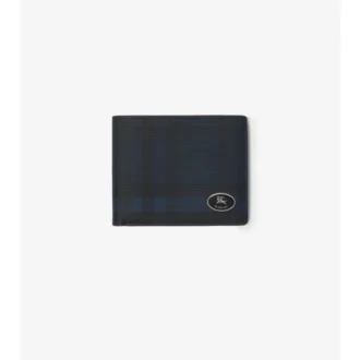 Cartera doble delgada con estampado Check 