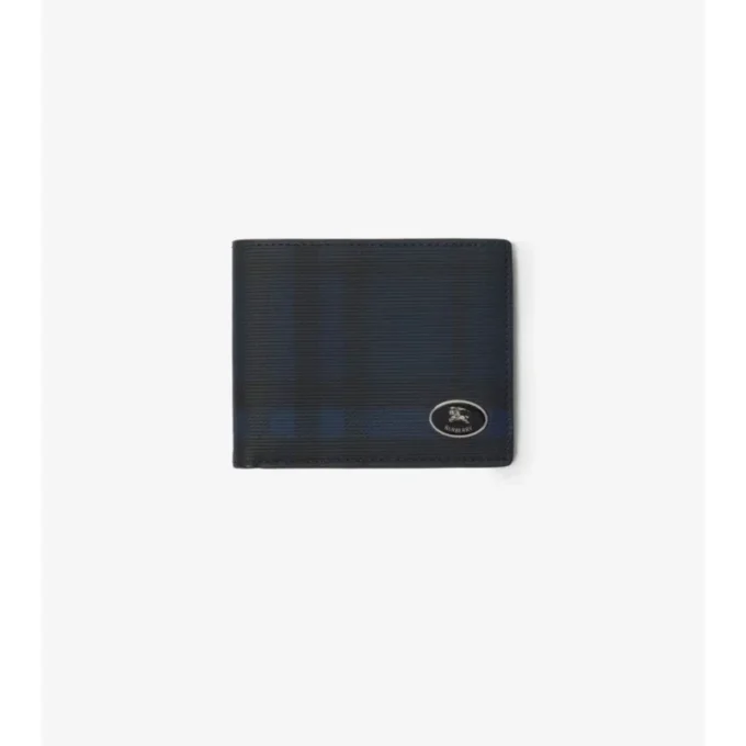 Cartera doble delgada con estampado Check 