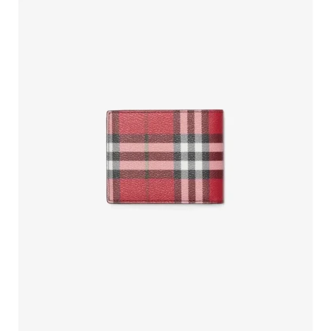 Cartera doble delgada con estampado Check 