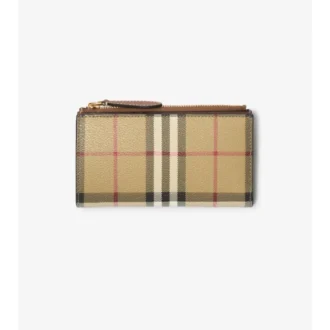 Cartera doble mediana con estampado de cuadros