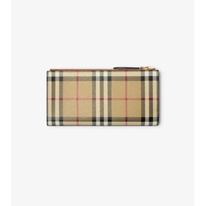 Cartera plegable con estampado de cuadros grandes