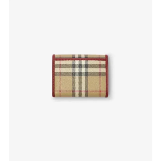 Cartera plegable con estampado de cuadros pequeños