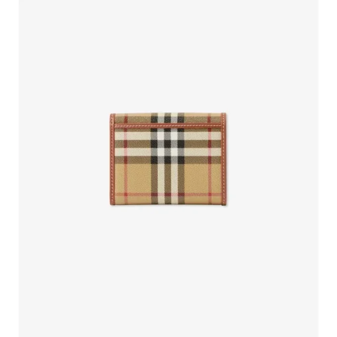 Cartera plegable con estampado de cuadros pequeños