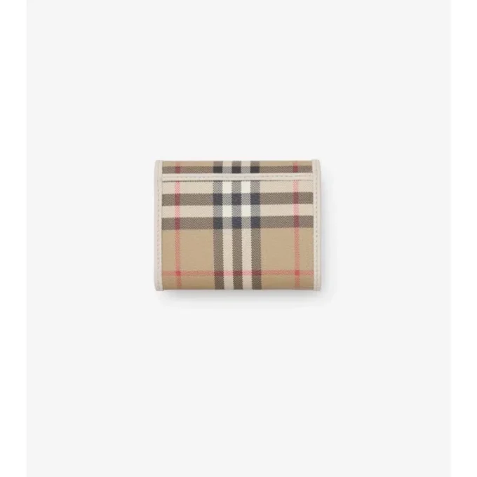 Cartera plegable con estampado de cuadros pequeños