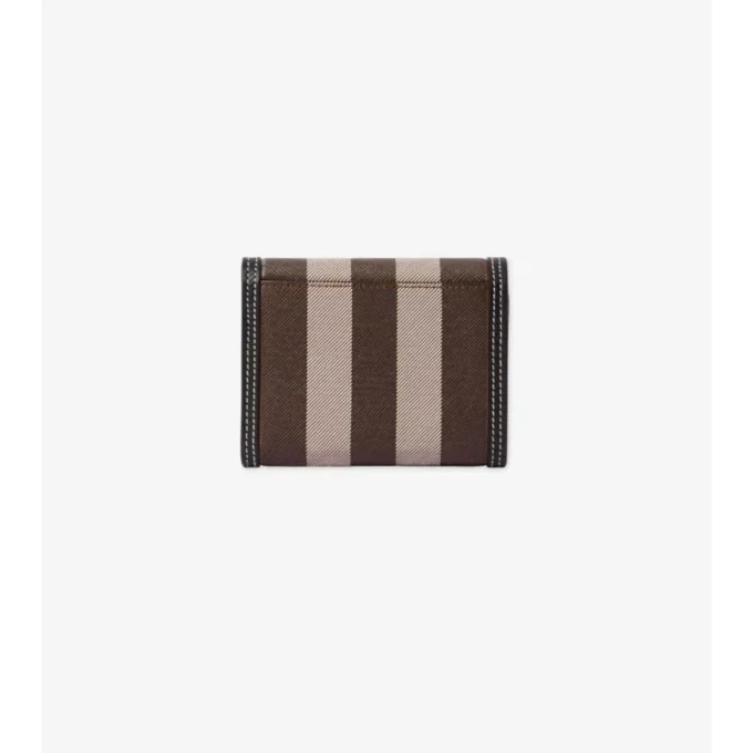 Cartera plegable con estampado de cuadros pequeños
