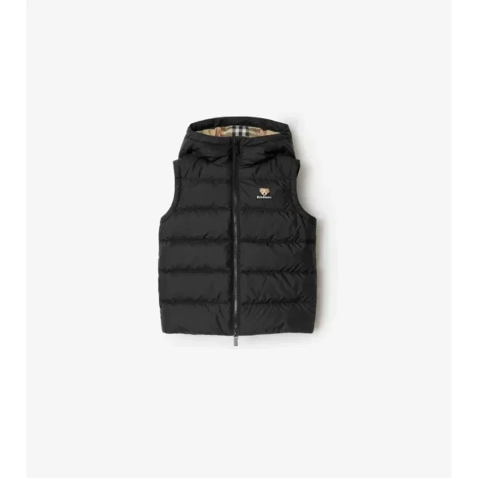 Chaleco acolchado de nailon con capucha