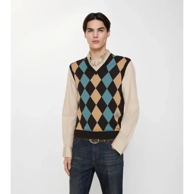 Chaleco de punto de lana con diseño Argyle