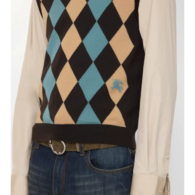 Chaleco de punto de lana con diseño Argyle