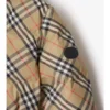 Chaqueta acolchada con capucha de nailon con estampado de cuadros