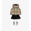Chaqueta acolchada con capucha y estampado de cuadros