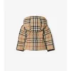 Chaqueta acolchada con capucha y estampado de cuadros