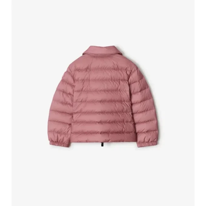 Chaqueta acolchada de nailon con cinta a cuadros