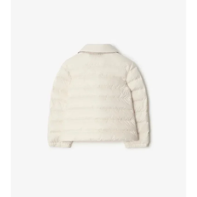 Chaqueta acolchada de nailon con cinta a cuadros