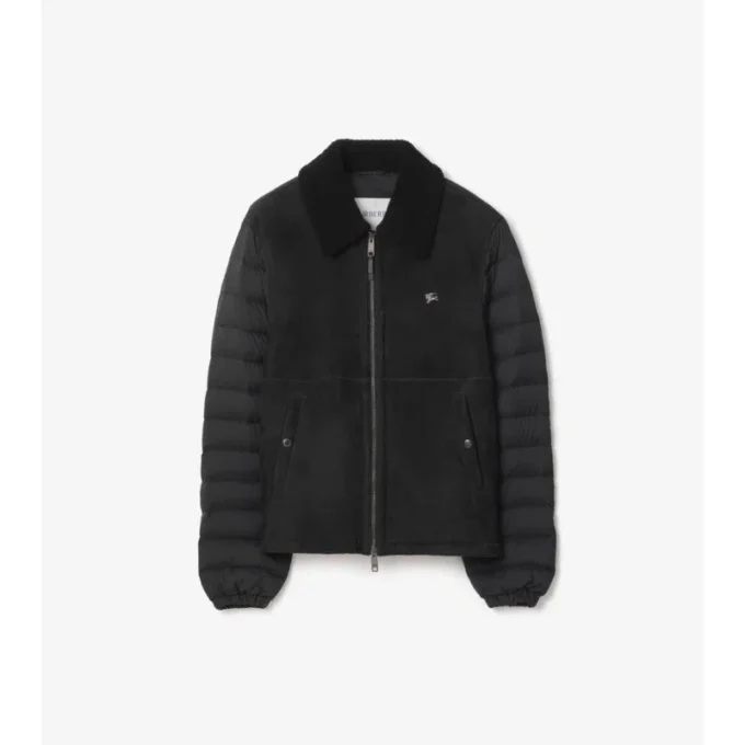 Chaqueta acolchada de nylon y piel de oveja